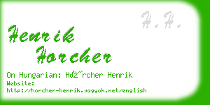 henrik horcher business card